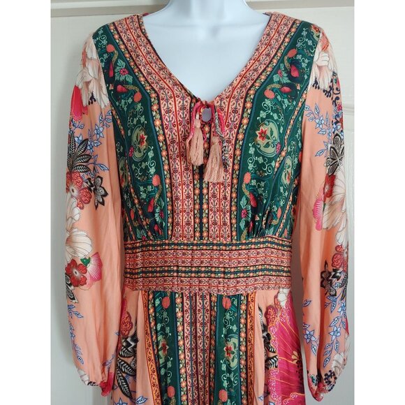 FARM RIO Women's Topanga Mini Dress Boho Floral Print S Boho - Picture 9 of 16